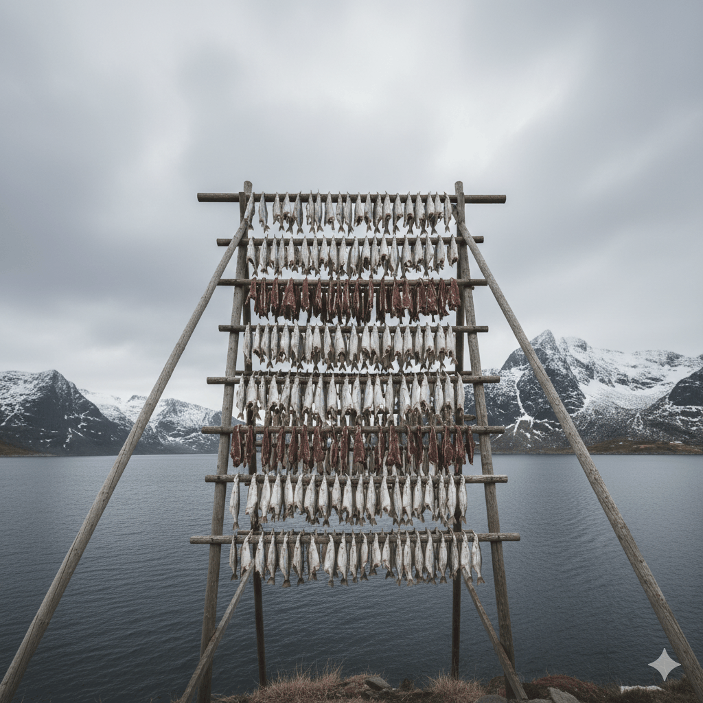 Torkställning för fisk och kött
