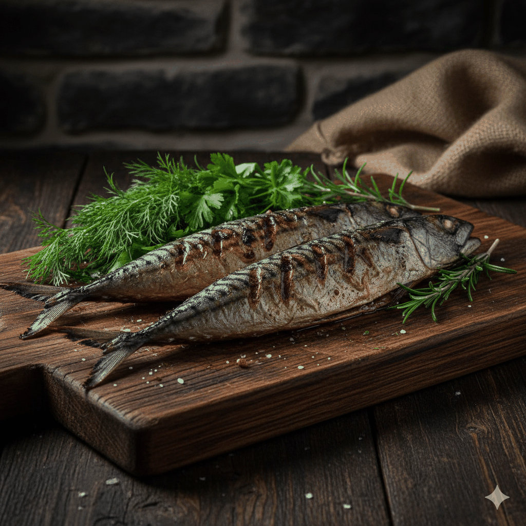 Hel stekt makrill